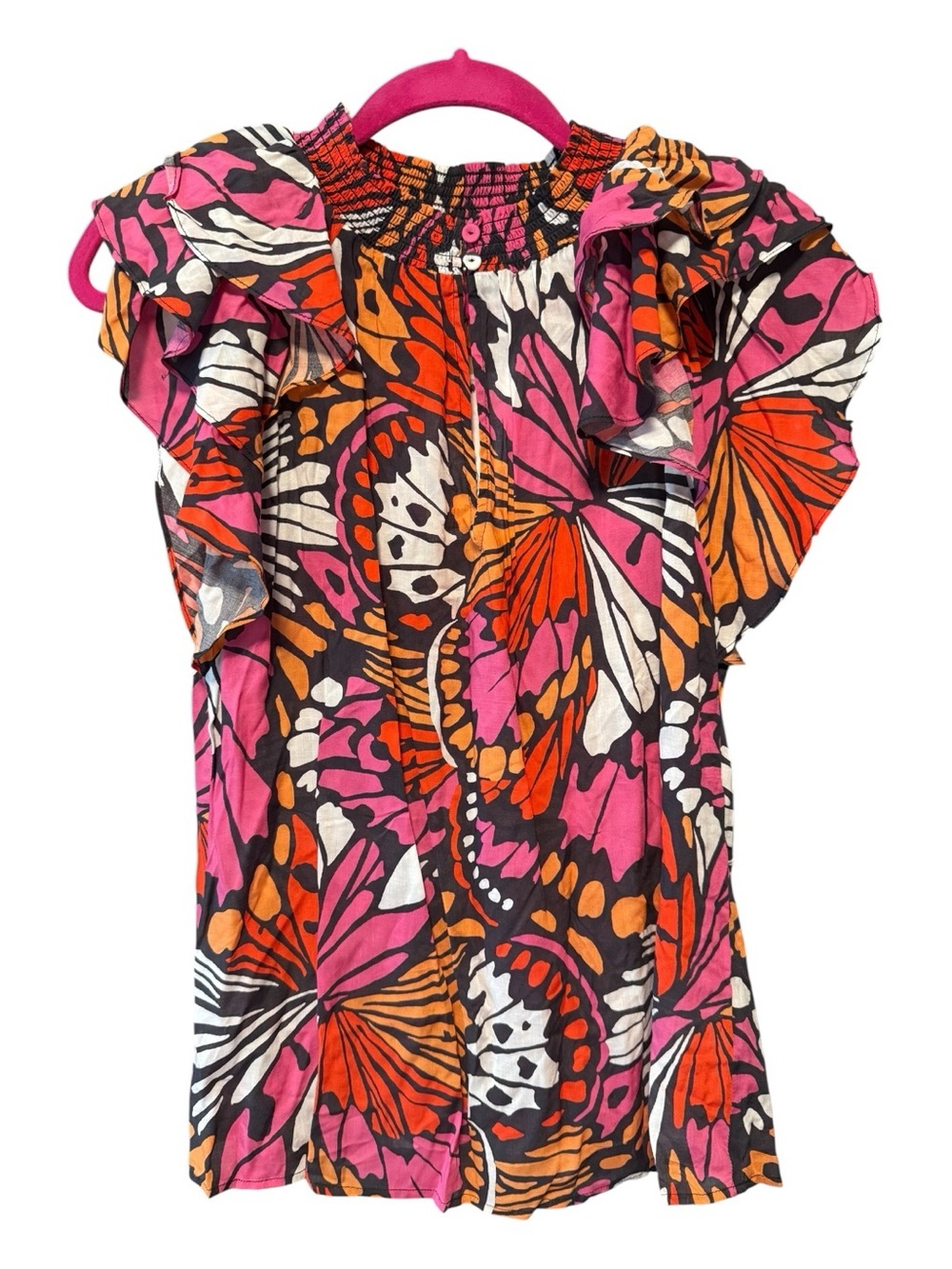 DR2 Tropical Flutter Sleeve Blouse – NWT – Size Small